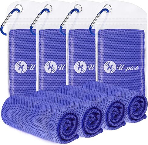 4 عبوات من مناشف التبريد من يو بيك (40 بوصة × 12 بوصة) للرقبة والرأس، منشفة باردة من الألياف الدقيقة، منشفة باردة ناعمة قابلة للتنفس لليوجا والرياضة وصالة الألعاب الرياضية والتمرين والتخييم واللياقة البدنية والجري والتمرين والمزيد باللون الأسود in Kuwait