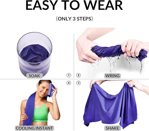 4 عبوات من مناشف التبريد من يو بيك (40 بوصة × 12 بوصة) للرقبة والرأس، منشفة باردة من الألياف الدقيقة، منشفة باردة ناعمة قابلة للتنفس لليوجا والرياضة وصالة الألعاب الرياضية والتمرين والتخييم واللياقة البدنية والجري والتمرين والمزيد باللون الأسود in Kuwait