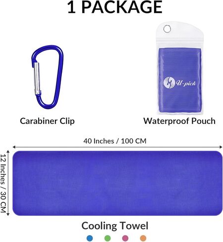 4 عبوات من مناشف التبريد من يو بيك (40 بوصة × 12 بوصة) للرقبة والرأس، منشفة باردة من الألياف الدقيقة، منشفة باردة ناعمة قابلة للتنفس لليوجا والرياضة وصالة الألعاب الرياضية والتمرين والتخييم واللياقة البدنية والجري والتمرين والمزيد باللون الأسود in Kuwait