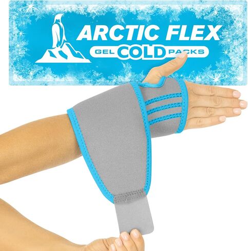 Arctic Flex Wrist Ice Pack Wrap - Refreezable Gel Compression Support - Flexible Hot & Cold Brace for Injuries, Rheumatoid, Tendinitis, Swelling & Carpal Tunnel - Reusable for Pain & Muscle Therapy in Kuwait