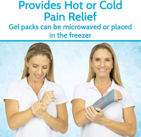 Arctic Flex Wrist Ice Pack Wrap - Refreezable Gel Compression Support - Flexible Hot & Cold Brace for Injuries, Rheumatoid, Tendinitis, Swelling & Carpal Tunnel - Reusable for Pain & Muscle Therapy in Kuwait