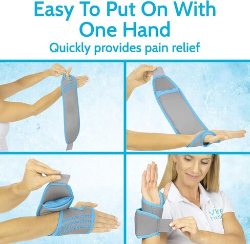 Arctic Flex Wrist Ice Pack Wrap - Refreezable Gel Compression Support - Flexible Hot & Cold Brace for Injuries, Rheumatoid, Tendinitis, Swelling & Carpal Tunnel - Reusable for Pain & Muscle Therapy in Kuwait