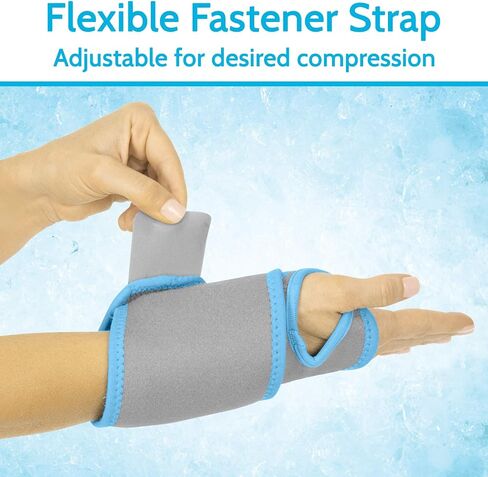 Arctic Flex Wrist Ice Pack Wrap - Refreezable Gel Compression Support - Flexible Hot & Cold Brace for Injuries, Rheumatoid, Tendinitis, Swelling & Carpal Tunnel - Reusable for Pain & Muscle Therapy in Kuwait