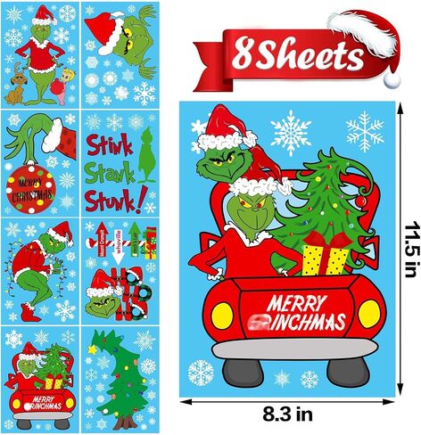 Christmas Decorations Window Clings, Double Sided Christmas Window Stickers for Glass Window Christmas Decorations for Home Indoor Decor Window Decal for School Office Classroom in Kuwait