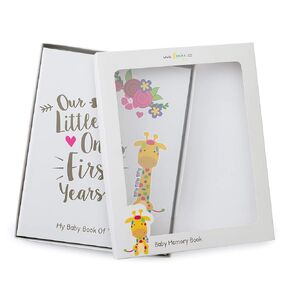 Ronica Memory Book for Baby Girl - Photo Album, Easy to Use Keepsake Scrapbook - Modern Keepsake for New Parents to Record Photos & milestones