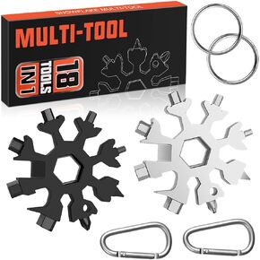 Stocking Stuffers Gifts for Men Dad, 2 Pack 18 in 1 Snowflake Multitool Christmas Birthday Gifts for Mens Grandpa Dad Son, Tool Gadgets