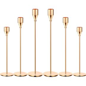 6Pcs Matte Black Candle Holders, Set of 6 Candlestick Holders for 3/4" Taper Candles&Led Modern Metal Candle Stands Decorative Table Centerpieces for Wedding Dinning Party Church,Decorative Fitting