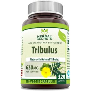 Herbal Secrets Organic Tribulus 630 Mg 120 Veggie Capsules Supplement | Non-GMO | Gluten Free | Made in USA in Kuwait