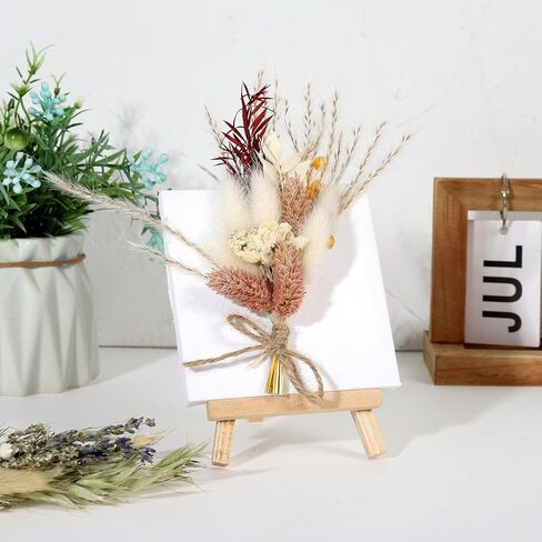 أودي_6 تي اكس دي باقة زهور مجففة صغيرة من 6 قطع، باقة وصيفات العروس، زهور مجففة للحرف اليدوية، مزهريات صغيرة لمراكز الطاولة، ديكورات الزفاف البوهيمية، ترتيبات كعكة عيد الميلاد، صندوق هدايا لوصيفة in Kuwait