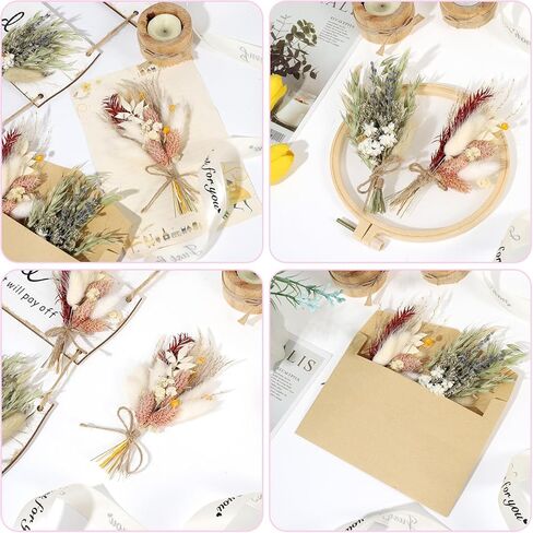 أودي_6 تي اكس دي باقة زهور مجففة صغيرة من 6 قطع، باقة وصيفات العروس، زهور مجففة للحرف اليدوية، مزهريات صغيرة لمراكز الطاولة، ديكورات الزفاف البوهيمية، ترتيبات كعكة عيد الميلاد، صندوق هدايا لوصيفة in Kuwait