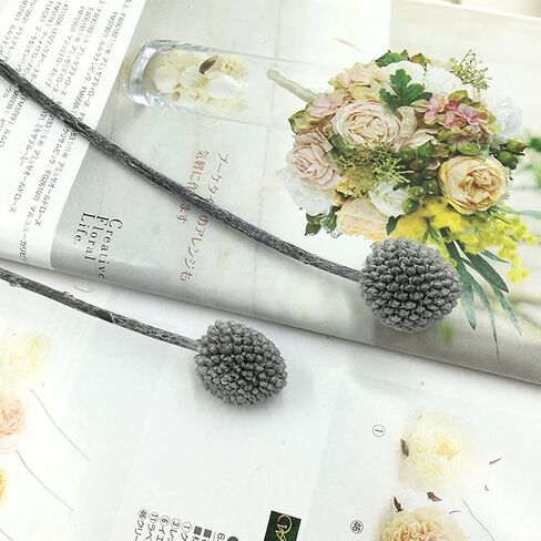 MLSG 20Pcs Natural Dried Flowers Yellow Billy Balls Flowers 16" Dried Flower Bouquet Flowers Arrangements Bouquet for Boho Vases for Decor Wedding Home Party (White) in Kuwait
