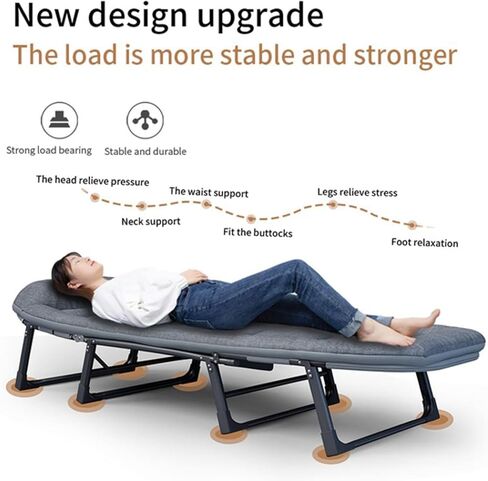 Niceway Comfortable Camping Cot Bed for Adults - Foldable & Portable Folding Sleeping Cots with Heavy Duty Frame, Ideal for Outdoor Tenting, Travel & Family Camp in Saudi Arabia