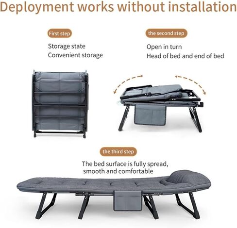 Niceway Comfortable Camping Cot Bed for Adults - Foldable & Portable Folding Sleeping Cots with Heavy Duty Frame, Ideal for Outdoor Tenting, Travel & Family Camp in Saudi Arabia