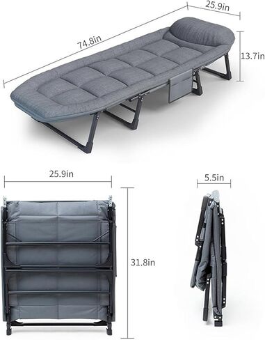 Niceway Comfortable Camping Cot Bed for Adults - Foldable & Portable Folding Sleeping Cots with Heavy Duty Frame, Ideal for Outdoor Tenting, Travel & Family Camp in Saudi Arabia