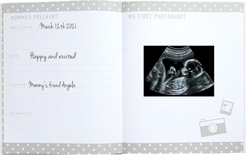 Kate & Milo Babybook and Ink Pad, Gender-Neutral Baby Keepsake, Baby's First Year Milestone Moments, Pink Gingham in Saudi Arabia