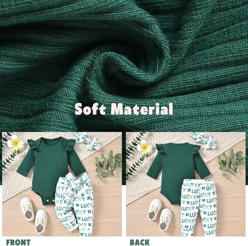 ملابس Aalizzwell Preemie لحديثي الولادة والرضع والبنات، مجموعة سراويل رومبير مضلعة، ملابس الخريف والشتاء in Kuwait