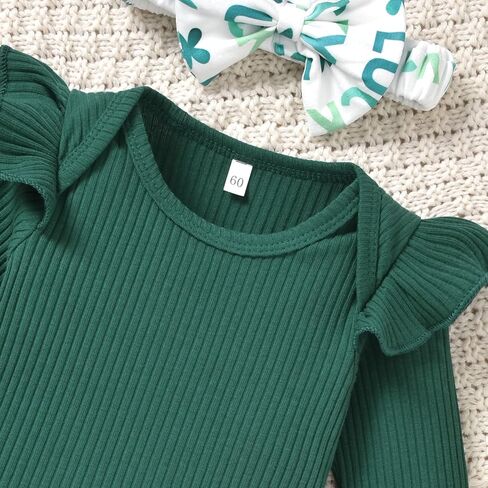 ملابس Aalizzwell Preemie لحديثي الولادة والرضع والبنات، مجموعة سراويل رومبير مضلعة، ملابس الخريف والشتاء in Kuwait