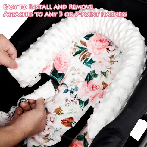 ديليمي مسند رأس مقعد السيارة للأطفال، مسند رأس مقعد السيارة الناعم للرضع للأولاد والبنات، دعم رأس مقعد السيارة مع غطاء الأشرطة لمقاعد السيارة وعربات الأطفال والحراس، زهرة وردية in Kuwait