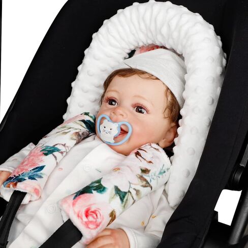 ديليمي مسند رأس مقعد السيارة للأطفال، مسند رأس مقعد السيارة الناعم للرضع للأولاد والبنات، دعم رأس مقعد السيارة مع غطاء الأشرطة لمقاعد السيارة وعربات الأطفال والحراس، زهرة وردية in Kuwait