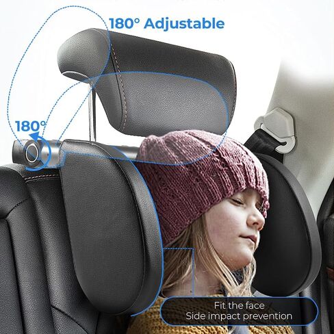 وسادة مسند رأس السيارة من روري للأطفال البالغين، مسند رأس Road Pal قابل للتعديل لدعم الرقبة والرأس للسفر والنوم (أسود) in Saudi Arabia