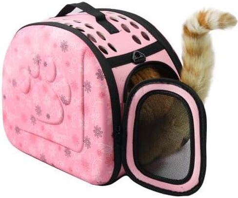 Foldable Pet Dog Carrier Cage Collapsible Travel Kennel - Portable Pet Carrier Outdoor Shoulder Bag for Puppy Dog Cat (S, Grey) in Saudi Arabia