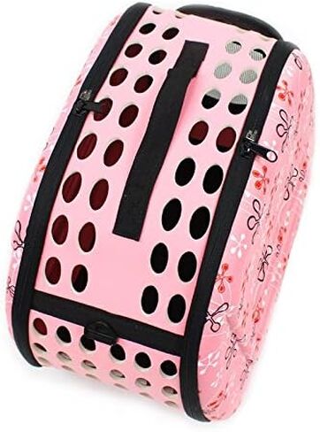 Foldable Pet Dog Carrier Cage Collapsible Travel Kennel - Portable Pet Carrier Outdoor Shoulder Bag for Puppy Dog Cat (S, Grey) in Saudi Arabia