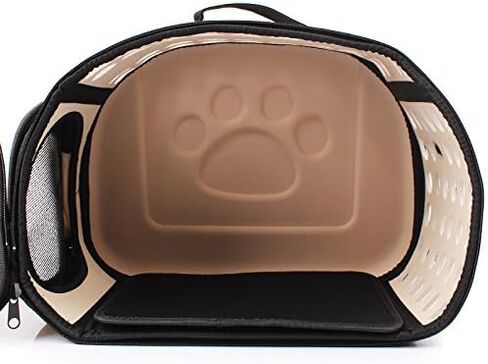 Foldable Pet Dog Carrier Cage Collapsible Travel Kennel - Portable Pet Carrier Outdoor Shoulder Bag for Puppy Dog Cat (S, Grey) in Saudi Arabia