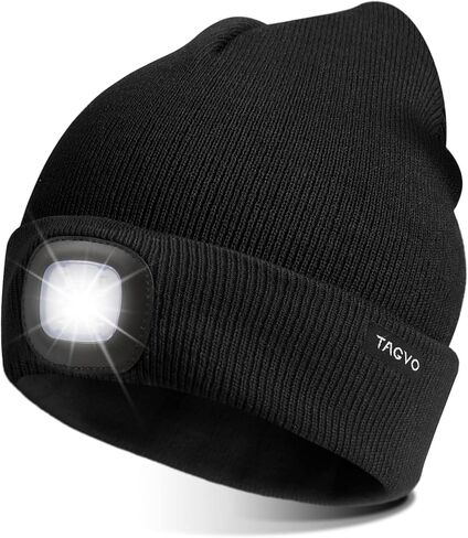 Unisex Beanie with The Light, USB Rechargeable LED Caps, Flashlight Hat Headlamp Beanie Gifts for Dad Father Husband in Kuwait