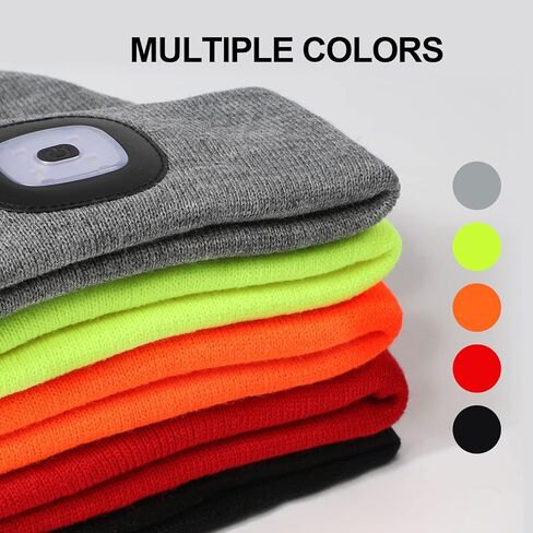 Unisex Beanie with The Light, USB Rechargeable LED Caps, Flashlight Hat Headlamp Beanie Gifts for Dad Father Husband in Kuwait