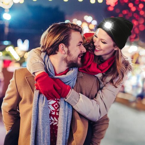 Unisex Beanie with The Light, USB Rechargeable LED Caps, Flashlight Hat Headlamp Beanie Gifts for Dad Father Husband in Kuwait