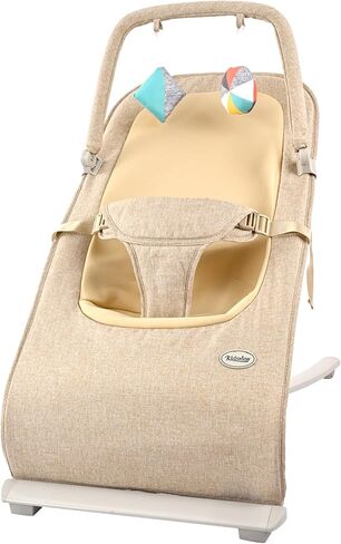 Baby Bouncer,Portable Baby Bouncer Seat for Infants,Bouncer Seat for Babies, Newborn Bouncer with 3-Point Harness, Seat & Infant to Toddler Rocker for Babies 0-6 Months (Khaki) in Kuwait