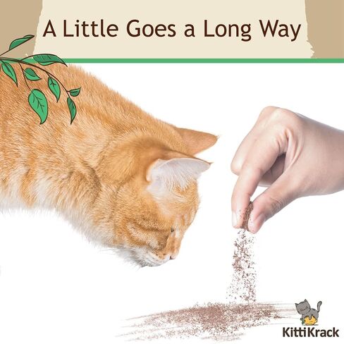 TWINCRITTERS KittiKrack بديل مسحوق النعناع البري العضوي للقطط والقطط | مسحوق الكرمة الفضية المحصودة الطبيعية بالكامل | 3 عبوات مسحوق KittiKrack فردية بوزن 5 جرام | 15 جرام in Saudi Arabia