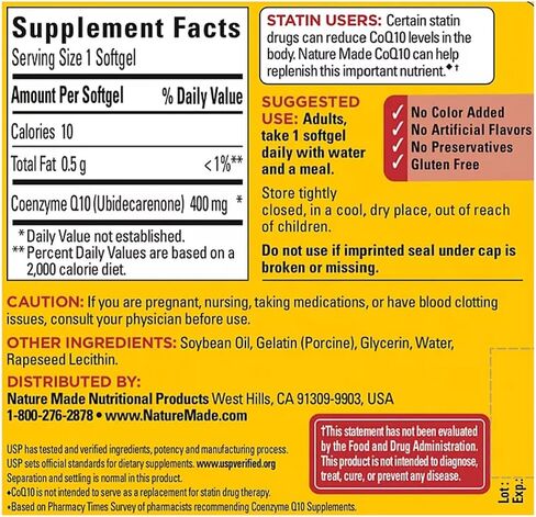 Nature Made CoQ10 (الإنزيم المساعد Q 10) 400 mg . كبسولات هلامية 1 علبة in Saudi Arabia