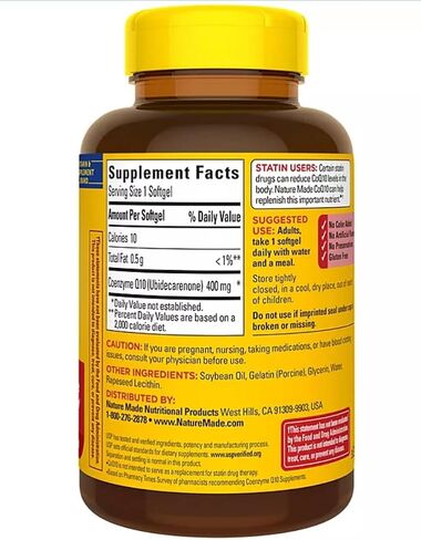 Nature Made CoQ10 (الإنزيم المساعد Q 10) 400 mg . كبسولات هلامية 1 علبة in Saudi Arabia