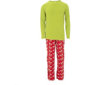 KICKEE Men’s Print Pajama Set, Ultra Soft Long Sleeve Pjs for Men, Men’s Sleepwear and Loungewear, Family Matching Pajamas in Kuwait