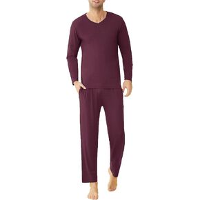 Latuza Men's Viscose Long Sleeves Shirt Pajamas Pants Lounge Set