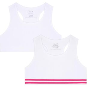 2-Pack Girls Seamless Racerback Sports Bras - Ultimate Comfort Training Bras for Girls
