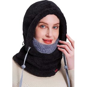 Purjoy Warm Fleece Balaclava Wind-Resistant Winter Face Mask,Soft Ski Mask for Women and Men,Face Cover Hat Cap Scarf