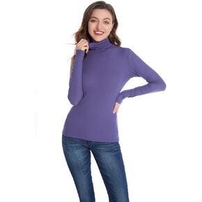 ACANI Turtle Neck Tops for Women Ribbed Women's Long Sleeve Slim Fit Mock Turtleneck Basic Stretchy Lightweight Layering Tops in Saudi Arabia