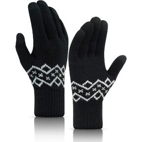 TRENDOUX Winter Gloves Women Men - Thick -20°F Knit Touch Screen Running Gloves