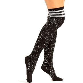 Over Knee Socks Women's Sparkle Rhinestone Stocking Long Casual Socks glitter High Boot Socks in Kuwait