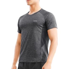 BROKIG Men’s Lightweight Gym Short Sleeve T-Shirt Breathable Quick Dry Workout Athletic Shirts Men Mesh Moisture Wicking
