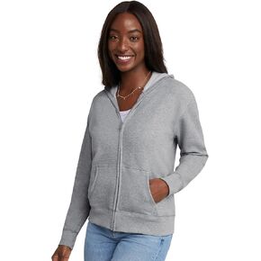 Hanes Women's Full-Zip Hooded Sweatshirt, EcoSmart Women's Sweatshirt, Women's Comfortable Hoodie in Kuwait