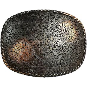 Western Antique Floral Engraved Rope Edge Design Belt Buckle Fits 1-1/2"(38mm) Wide Belt in Kuwait