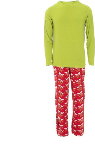 KICKEE Men’s Print Pajama Set, Ultra Soft Long Sleeve Pjs for Men, Men’s Sleepwear and Loungewear, Family Matching Pajamas in Saudi Arabia