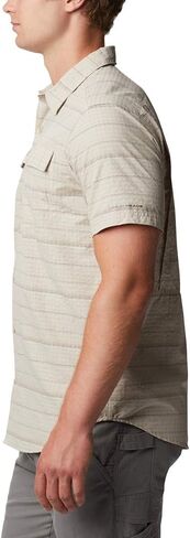 Columbia Men’s Silver Ridge Short Sleeve Seesucker Shirt, Moisture Wicking, Sun Protection, Safari Stripe, Large in Saudi Arabia