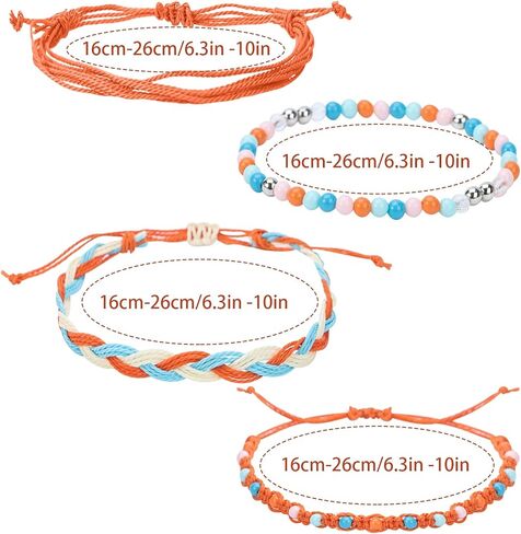 أساور VSCO 24 قطعة سوار الصداقة مضفر متمدد نمط عرقي منسوج سوار متمدد مطرز أساور لطيف قابل للتعديل مطرز أساور مع عقدة منزلقة لـ VSCO الفتيات المراهقات, خرز in Kuwait