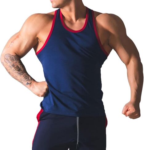 Magiftbox Mens Quick-Dry Workout Lightweight Stringer Training Singlet Athletic Muscle Tank Tops for Men T48 in Kuwait