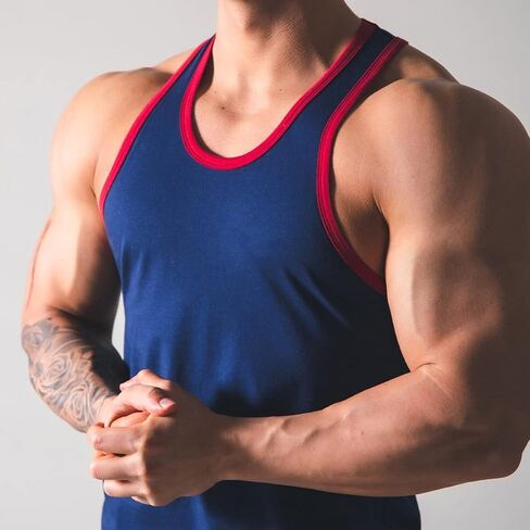 Magiftbox Mens Quick-Dry Workout Lightweight Stringer Training Singlet Athletic Muscle Tank Tops for Men T48 in Kuwait