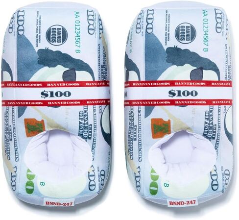 Banned Goods Money Slippers for Men & Women | House Slippers | Plush Comfort, One-Size 6-12 in Kuwait